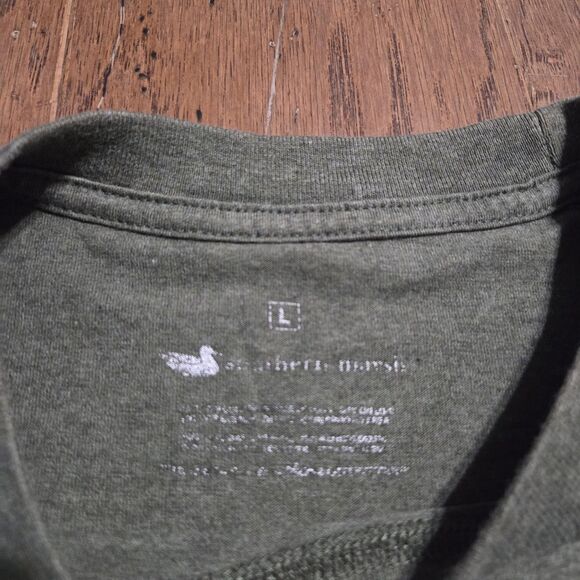 Southern Marsh T-Shirt Graphic Tee Pocket Long Sleeve Green Cotton Mens Large L - Picture 4 of 6